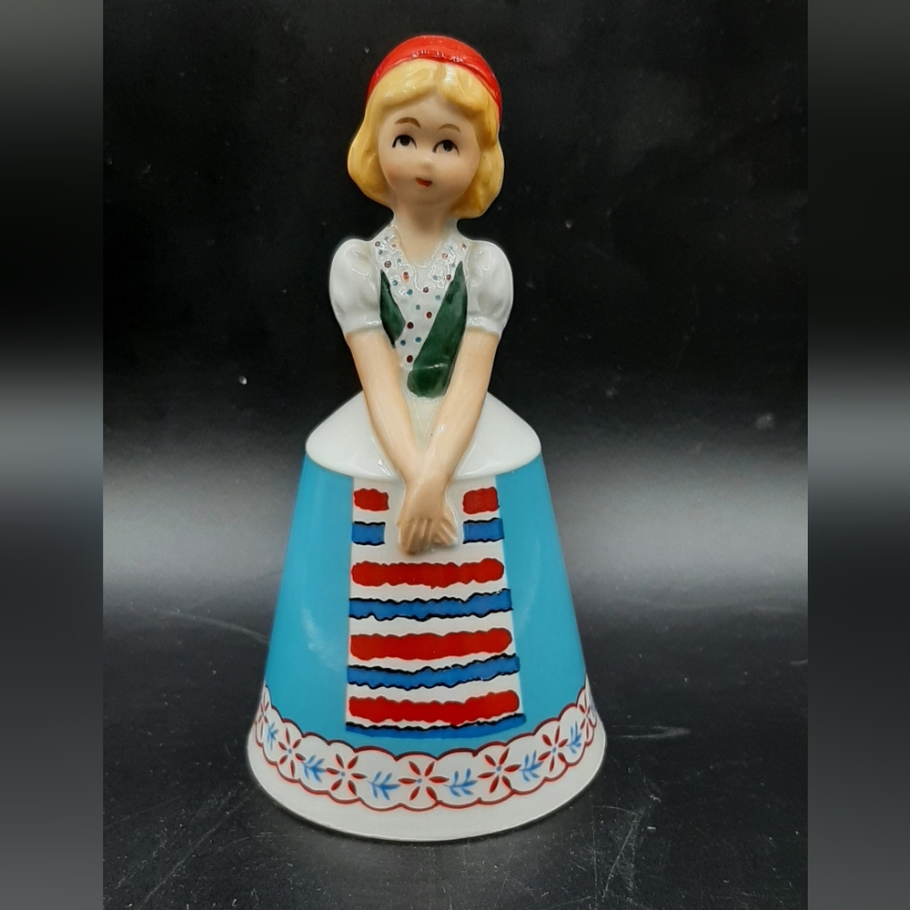 Vintage Schmid Bros China Bells of the World Swedish Girl Made in Japan